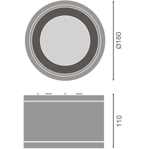 Moisture-resistant surface-mounted lamp 30W, 3000K, IP65 DOWNLIGHT SURFACE