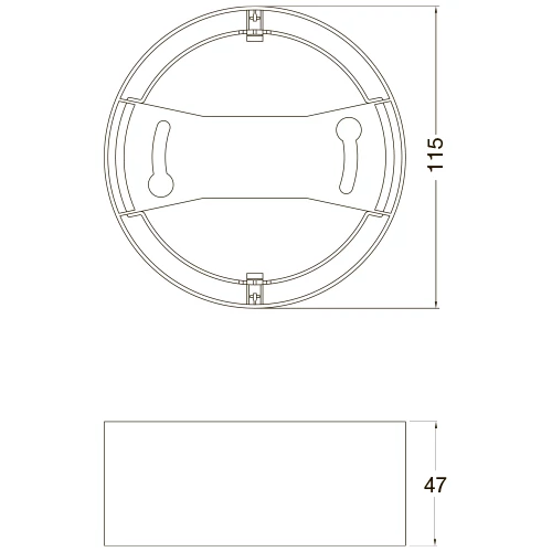 Surface plaster frame Ø 115 mm for built-in panels