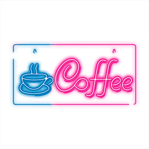 LED Neon light sign - COFFEE, pink blue