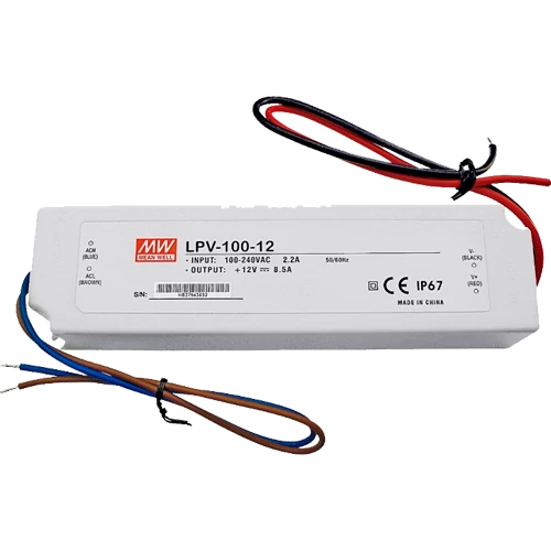 LED Pulse power supply unit 12V, 100W, IP67, 8.5A