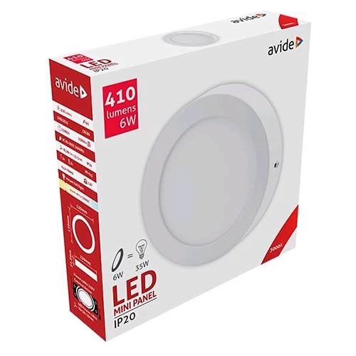 LED Накладная панель Round ALU 6W, 3000K