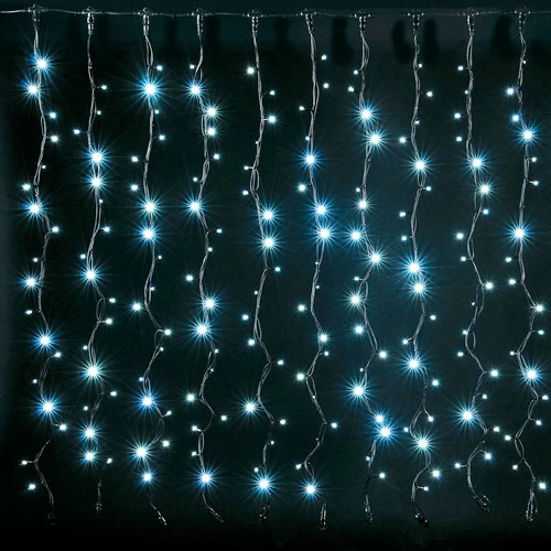 LED Christmas diode string - curtains copper wire with crystals