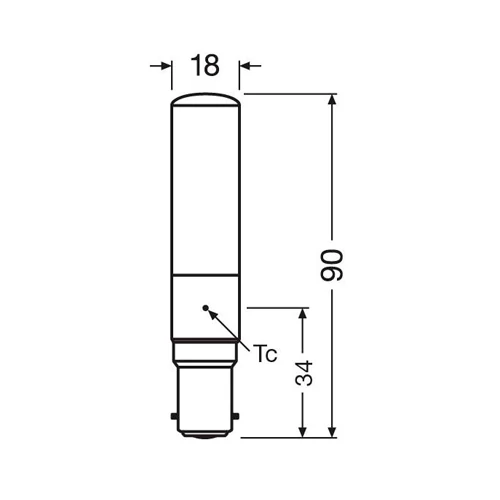 LED bulb B15d, T18, 7W, 806lm, 2700K