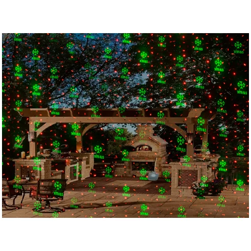 Waterproof laser projector for garden and home - projection of 12 different drawings