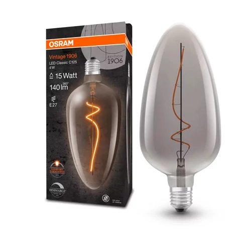 Vintage style LED bulb E27, C125, 4W, 140lm, 1800K