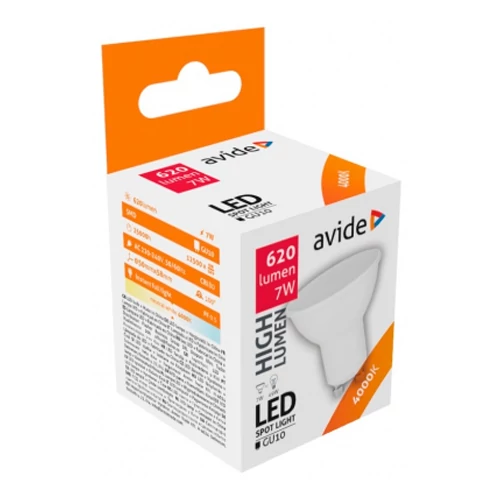 LED bulb GU10, 100°, 7W, 620lm, 4000K