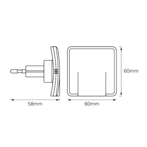 Plug-in LED night light with light sensor LUNETTA 3000К