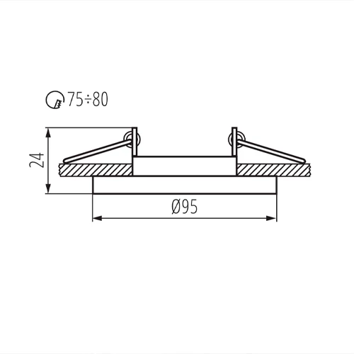 Built-in light MORTA CT-DTO50-B, excl. MR16 or GU10, max 10W, IP20