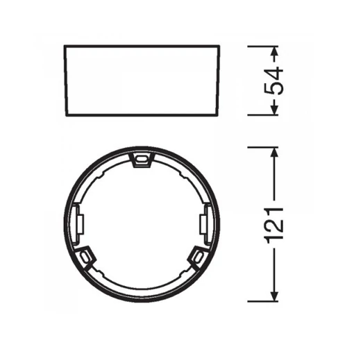 Paneļu rāmis apaļš Ø 121 mm DOWNLIGHT SLIM FRAME DN 105 WT