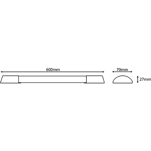 LED linear luminaire 60cm, 16W, 4000K, IP40 BATTEN LIGHT