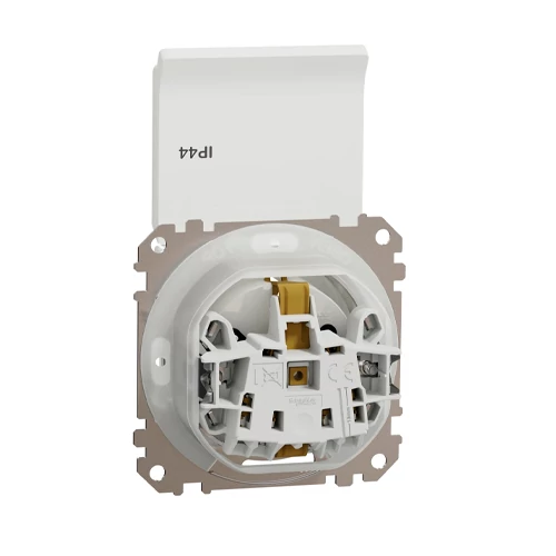 Built-in 1-gang socket grounded with cover, mechanical SEDNA Design