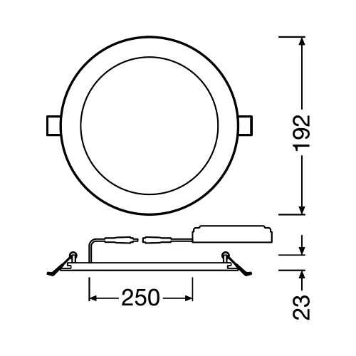 LED iebūvējams panelis 22W 4000K DOWNLIGHT SLIM ALU