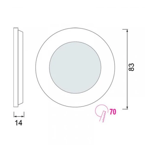 LED recessed panel 3W 4200K SLIM-3