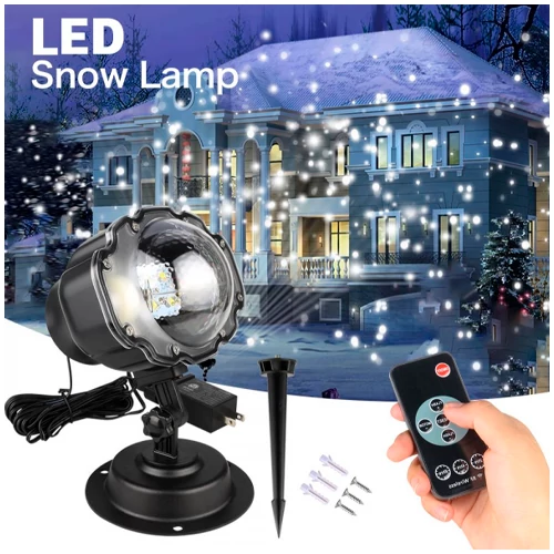 Waterproof laser projector for garden and home - snowfall projection with remote control