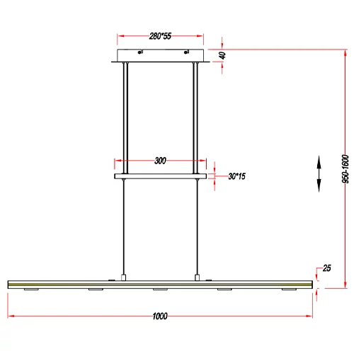 Piekaramā lampa LACAL, 7x4W, 7x380Lm, 3000K+5000K