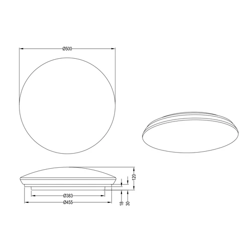 Griestu lampa ar tālvadības pulti CHARLY 27W, CCT+RGB, IP20