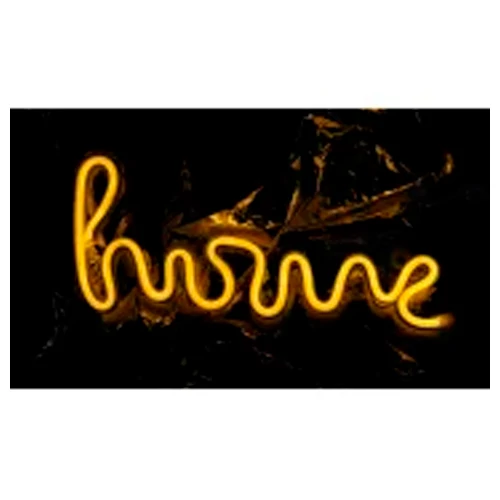 LED light sign - HOME, Neon, warm white