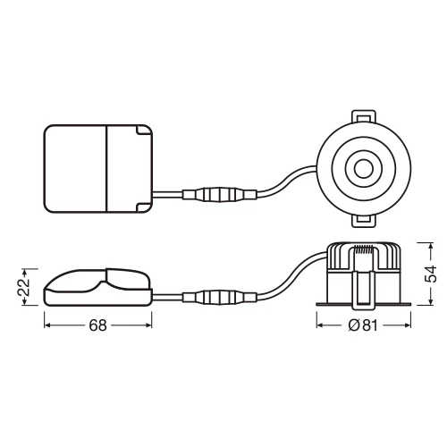 LED Recessed lamp SPOT DARKLIGHT