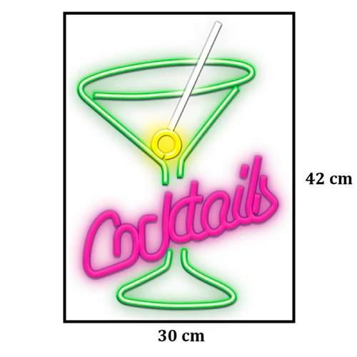 LED Neon light sign - coctail, multicolor