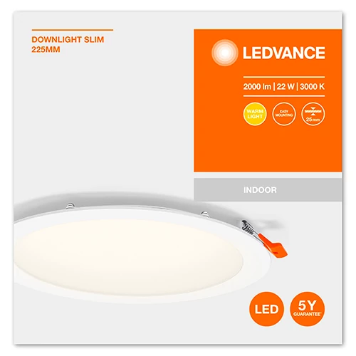 LED Iebūvējams panelis 22W 3000K DOWNLIGHT SLIM