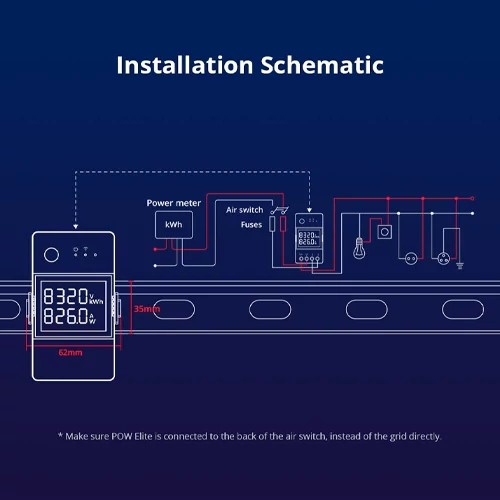 Smart relay with electricity consumption meter POW Elite