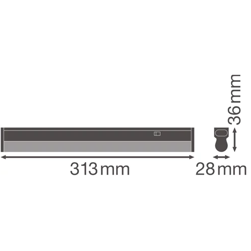 LED линейный светильник 30cm, 4W, 4000K, IP20 LINEAR COMPACT SWITCH