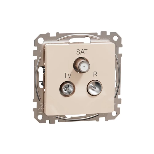 Built-in TV/R/SAT through-connection socket, mechanical SEDNA Design