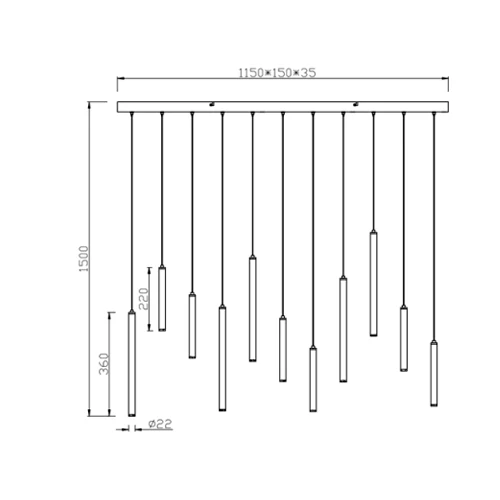 Piekaramā lampa TUBULAR