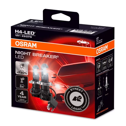 High and low beams H4, NIGHT BREAKER LED series