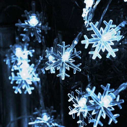 Christmas garland with snowflakes for indoors and outdoors