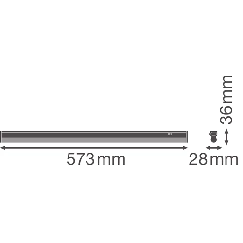 LED lineārais gaismeklis 60cm, 8W, 4000K, IP20 LINEAR COMPACT SWITCH