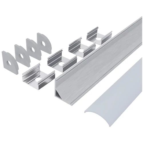 Anodized corner aluminum profile for LED strip