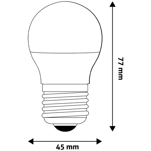 LED spuldze E27, G45, 6.5W, 806lm, 4000K