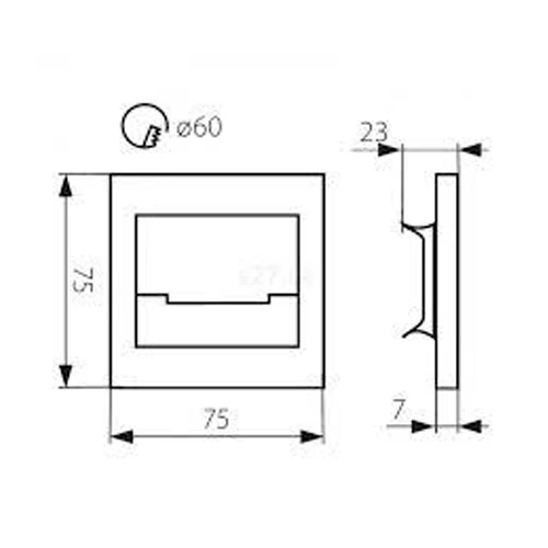 LED recessed stair and wall light 0.8W 3000K 13Lm