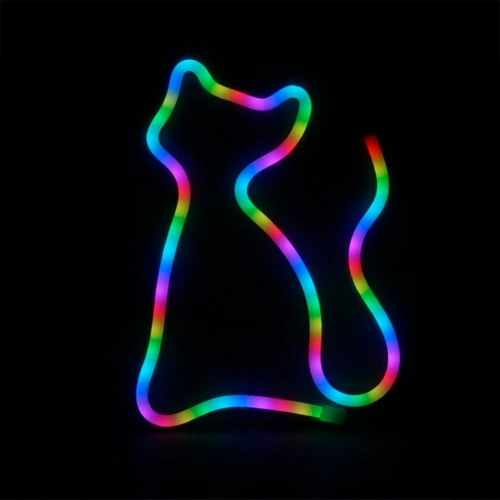 LED Neon light sign - cat, with remote, multicolor