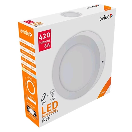 LED Накладная панель Round ALU 6W, 4000K