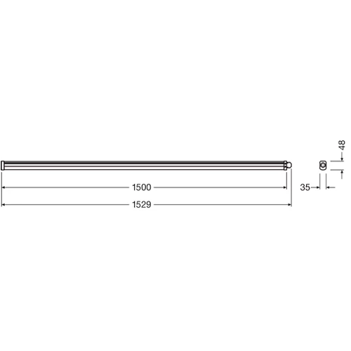 LED linear luminaire 150cm, 50W, 4000K, IP65 DAMP PROOF SLIM VALUE