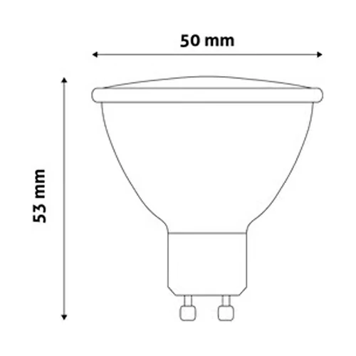 LED spuldze GU10, 100°, 4W, 345lm, 3000K