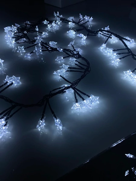 Christmas indoor and outdoor cluster garland with stars