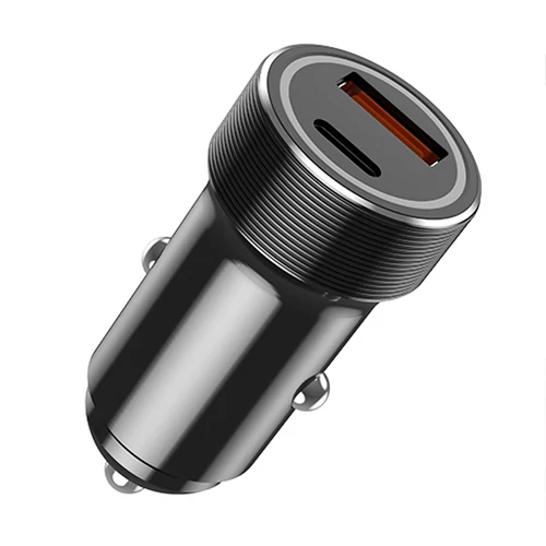 Car charger USB A, USB-C (Type-C), 12-24V, 3A