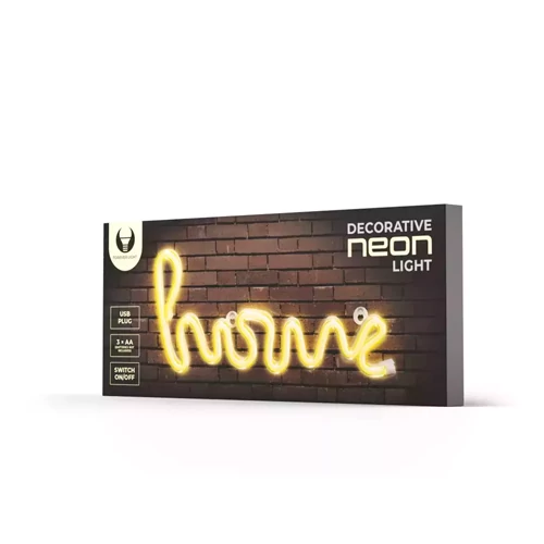 LED light sign - HOME, Neon, warm white