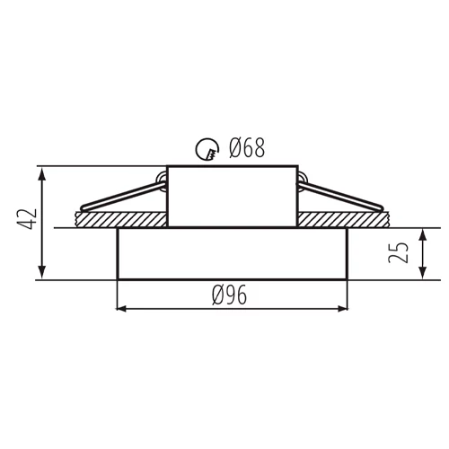 Built-in light ELICEO DSO W/G, excl. MR16 or GU10, max 10W, IP20