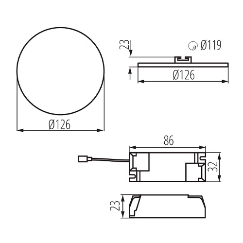 LED Built-in panel AREL LED DO 10W-WW