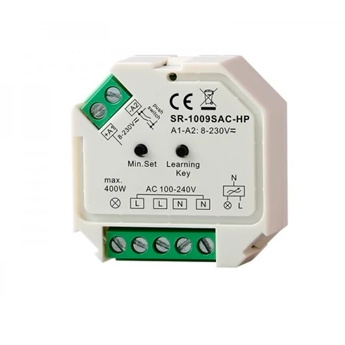 LED dimmer, rheostat max 400W, PUSH-DIM, TRIAC