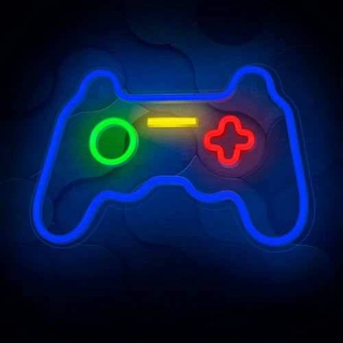 LED Neona gaismas izkārtne - GAMEPAD, daudzkrāsains