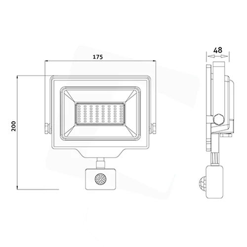 Outdoor LED floodlight with sensor Slim SMD