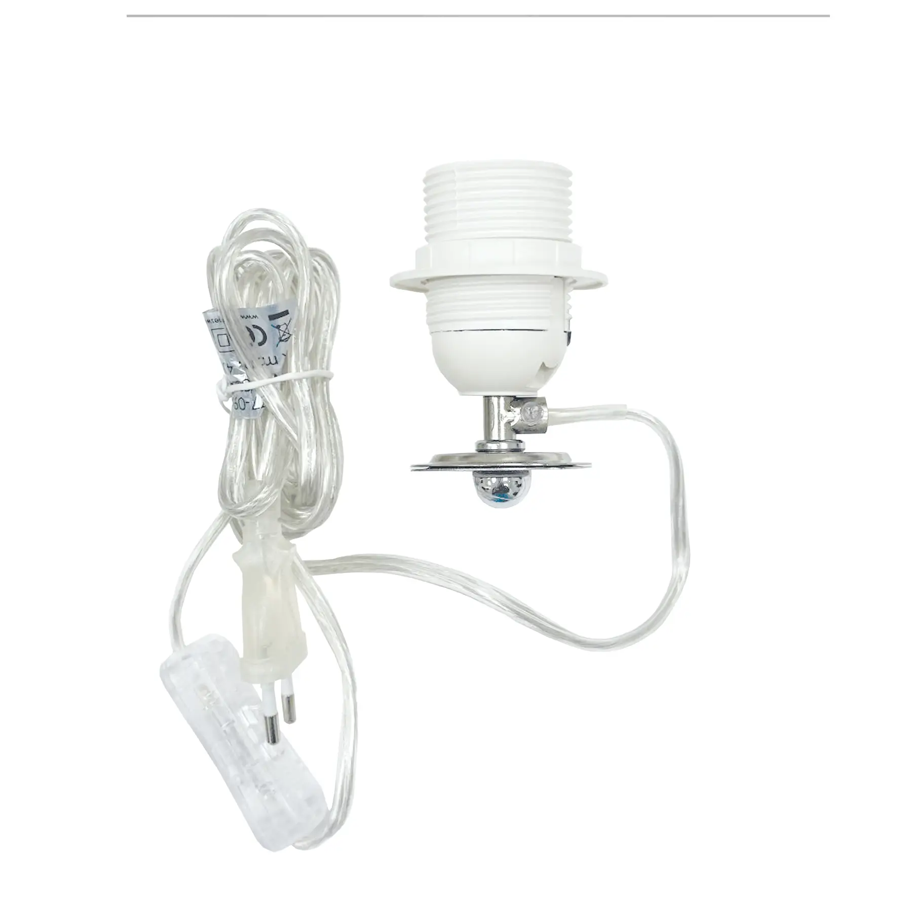 Fixture with 2m cable, switch and plug for one E27 lamp