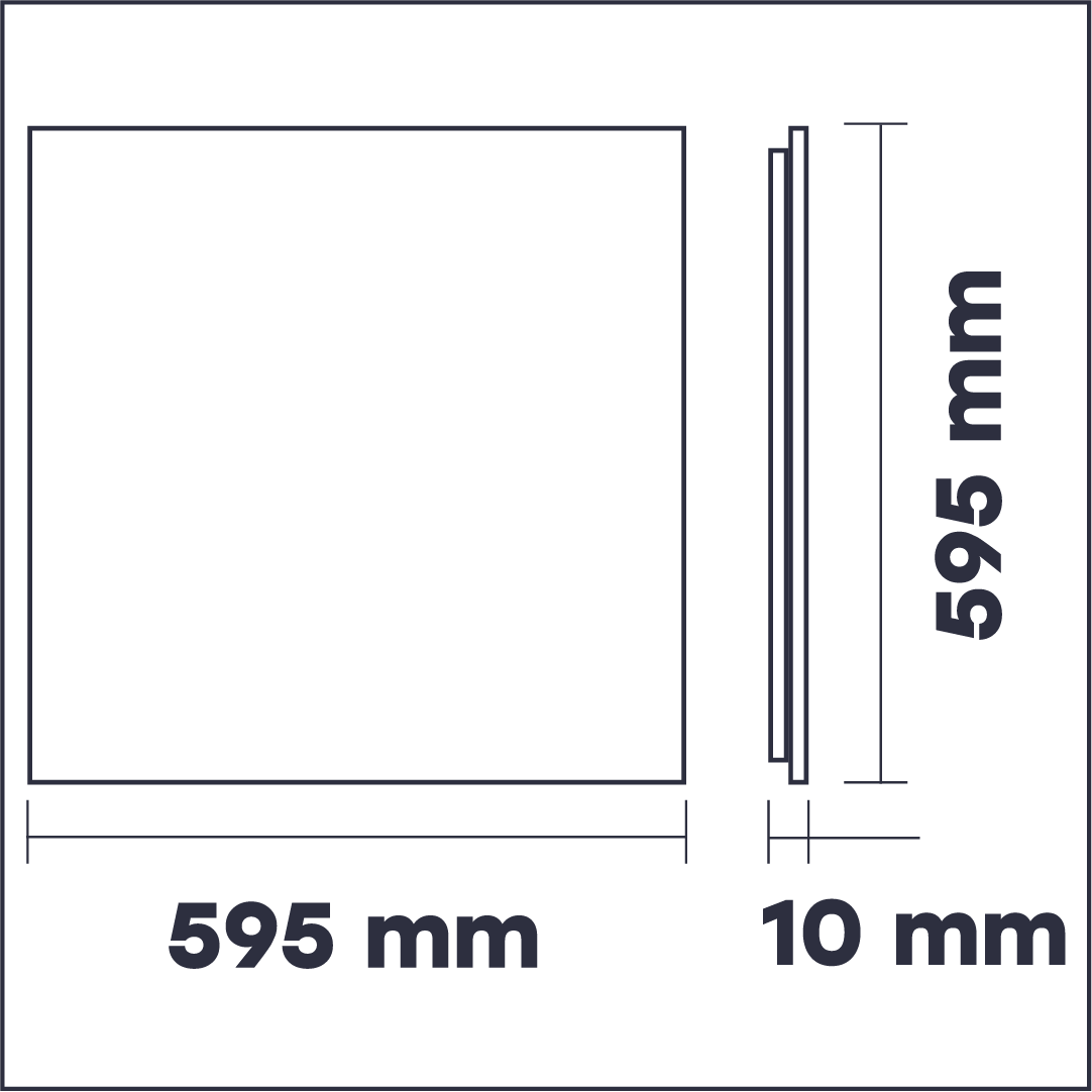 LED Panel with PHILIPS diodes 60x60 cm, 27W, 4000K, MAX LUMEN