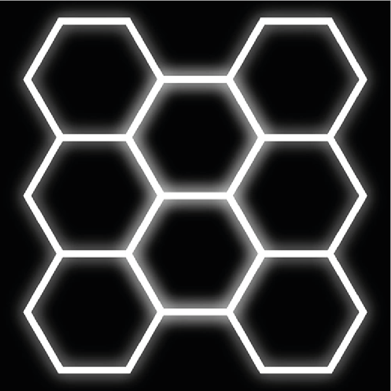 LED Griestu gaismekļu HEXAGON, 280W, 4000K, 33600LM, P44, 244x170cm