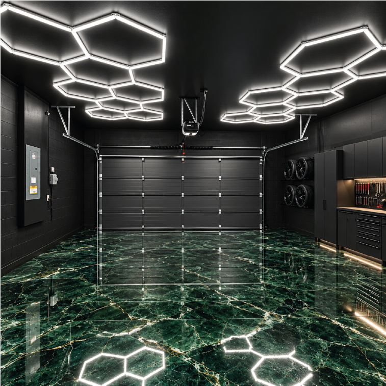LED Griestu gaismekļu HEXAGON, 280W, 4000K, 33600LM, P44, 244x170cm